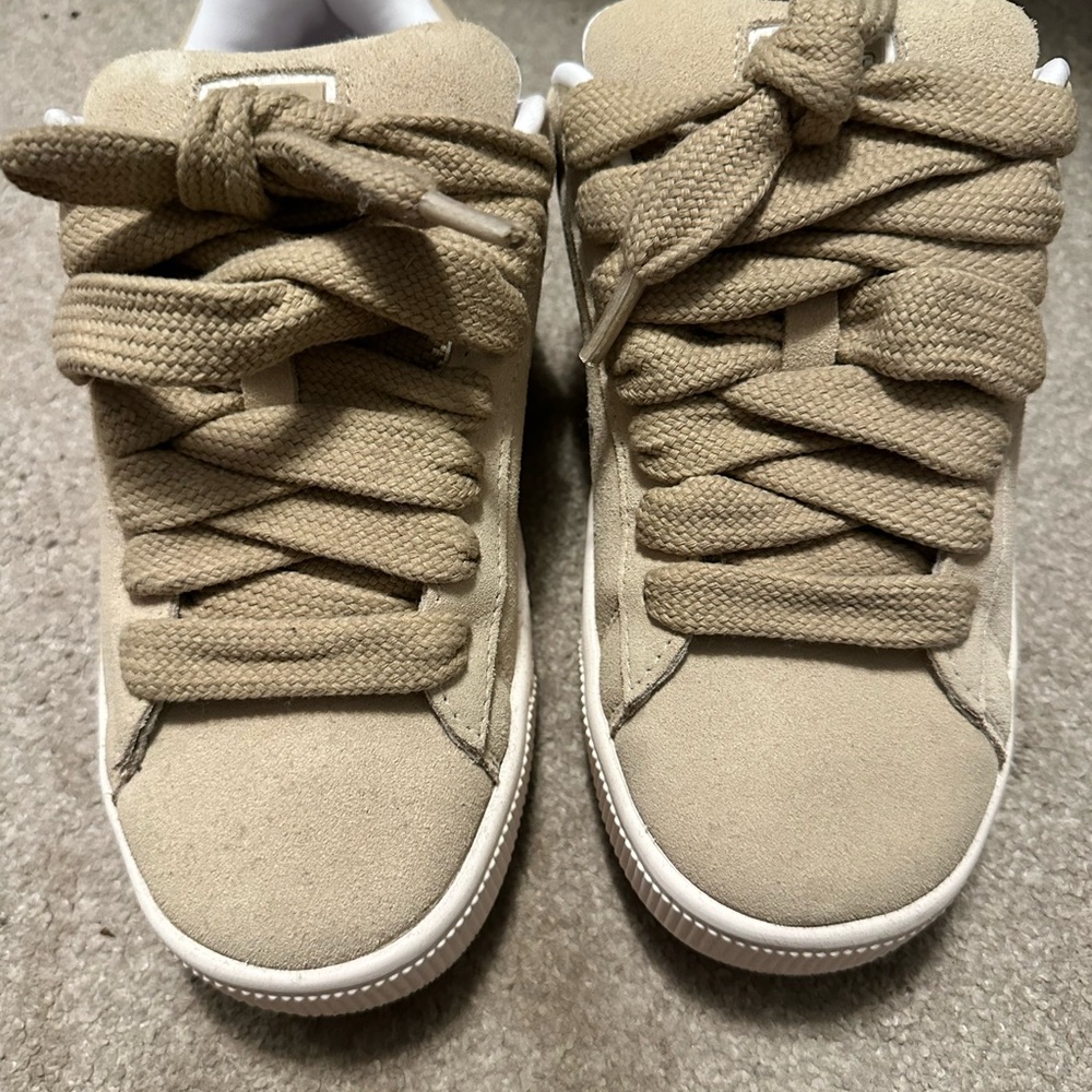 Puma Suede Lace-Up Sneakers in Tan